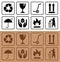 Packaging symbols and Cardboard Box Icons