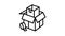 packaging and wrapping parcel line icon animation