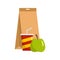 Packed lunch icon, flat style