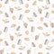 Packed Lunch Seamless Pattern, Hand Drawn Flat Color Vector Food