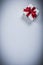 Packed present box on white background copyspace holidays concept