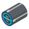 Packed sleeping bag icon, isometric style