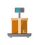 Packing box on scales icon