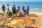 Packing fish on Bentota beach