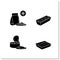 Packing foods glyph icons set
