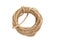 Packing rope made of jute with a tied bow, isolate for clipping on a white background