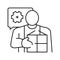 packing services facilitator line icon vector illustration