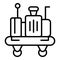 Packing trolley icon outline vector. Suitcase cart