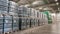 Packs of beer in a brewery warehouse