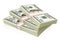 Packs of dollars money isolated