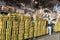 Packs of sugar cane sticks in the market in Banos