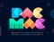 Pacman font, bright colored letters set, color alphabet. Colorful type for funny joyful type and graphic, kids zone logo