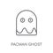 Pacman ghost linear icon. Modern outline Pacman ghost logo conce