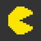 Pacman pixel. Classic video game character.