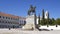 Paco ducal palace with horse statue with king in Vila Vicosa in Alentejo, Portugal