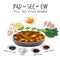 Pad See Ew Thai Stir Fried Noodles street food recipe ingredient