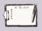 Pad tablet to-do list empty copy space vector draw