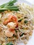 Pad Thai, stir-fried rice noodles with shrimp.Thai Fried Noodles