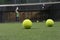 Paddle ball in astroturf court