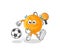 Paddle ball kicking the ball cartoon. cartoon mascot vector