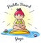 Paddle board yoga meditation, vector image