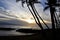 Paddle boarder at sunset, Maui, Hawaii