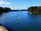 Paddle boarding on Narrabeen lake