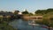 Paddle boating on the Yarkon river in Tel Aviv, Israel on a sunny day