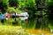 Paddle Boats reflecting in water