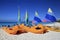 Paddle Boats and Sail Boats on the Beach of a Cari