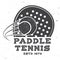 Paddle tennis badge, emblem or sign. Vector illustration.