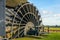 Paddle wheel of an ancient hollow post mill from close