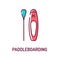 Paddleboarding color line icon. Most popular watersport in the world. Pictogram for web page, mobile app, promo. UI UX GUI design