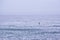 Paddler alone on the Ocean
