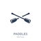 Paddles icon. Trendy flat vector Paddles icon on white background from Nautical collection
