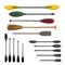 Paddles and oars vector icons