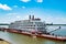 Paddlewheel boat on the Mississippi getting ready for a cruise