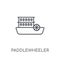 paddlewheeler linear icon. Modern outline paddlewheeler logo con