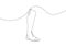 Paddock boot one line art. Continuous line drawing of horseback riding, sport, equestrian boots, horse, shoes, Jodhpur