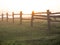Paddock fence at sunrise