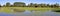 Paddy field with reflections of trees in the water in the rural countryside