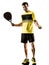 Padel tennis player man isolated white background