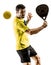 Padel tennis player man isolated white background