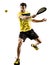 Padel tennis player man isolated white background