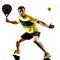 Padel tennis player man isolated white background