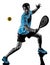 Padel tennis player man isolated white background