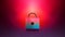 Padlock against abstract pink gradient backdrop symbolizes protection of digital art