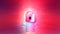 Padlock against abstract pink gradient backdrop symbolizes protection of digital art