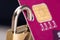Padlock attached to credit card