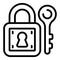 Padlock burnout icon outline vector. Work mental